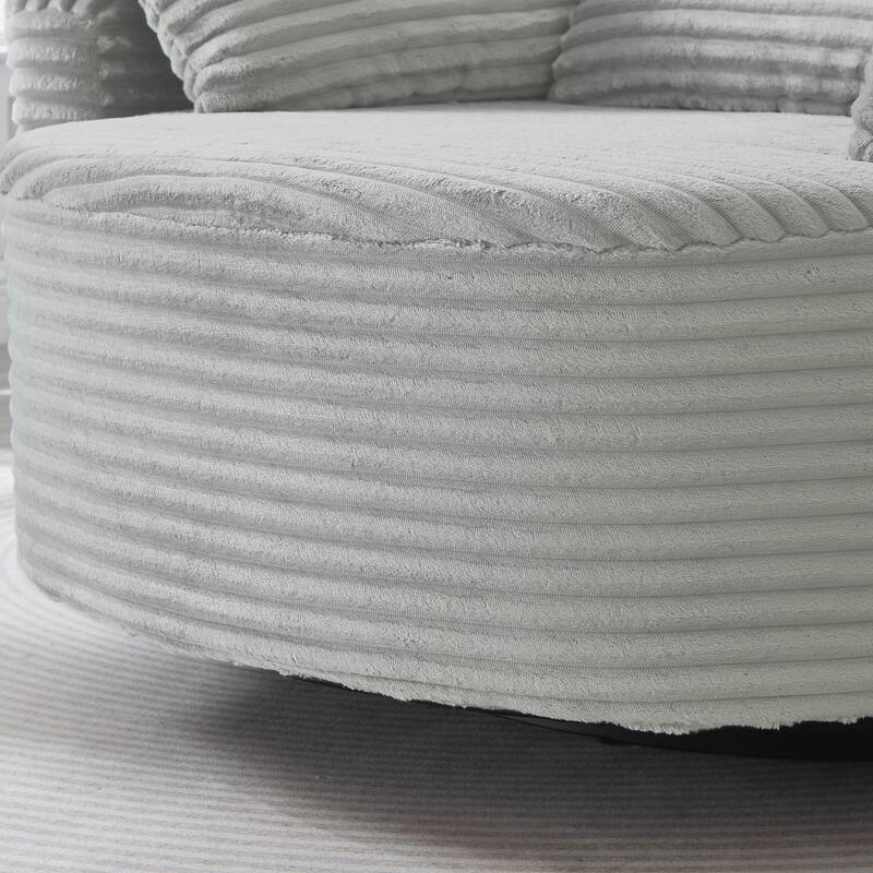 360° Swivel Chair Accent Barrel Chair Corduroy Round Sofa Chair