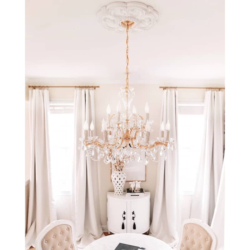 Maria Theresa 12 Light Clear Crystal Chandelier - 29'' W x 25.5'' H