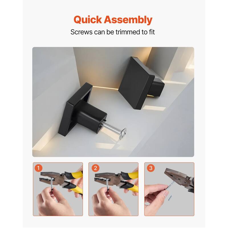 Black Zinc Alloy Cabinet Knobs 10 Pack Single Hole Drawer Pulls with Screws for Kitchen Bathroom Wardrobe Furniture