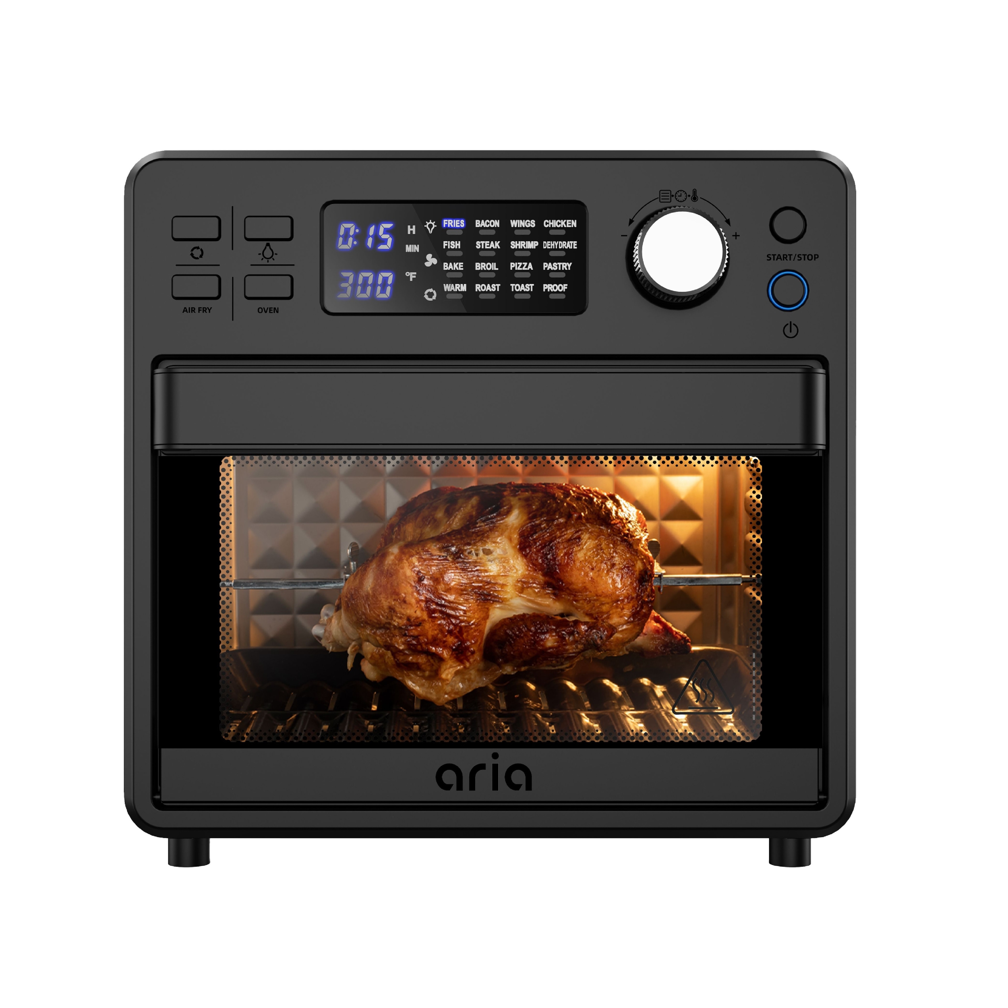 Aria 17 Quart Retro Air Fryer Oven with Accessories - White