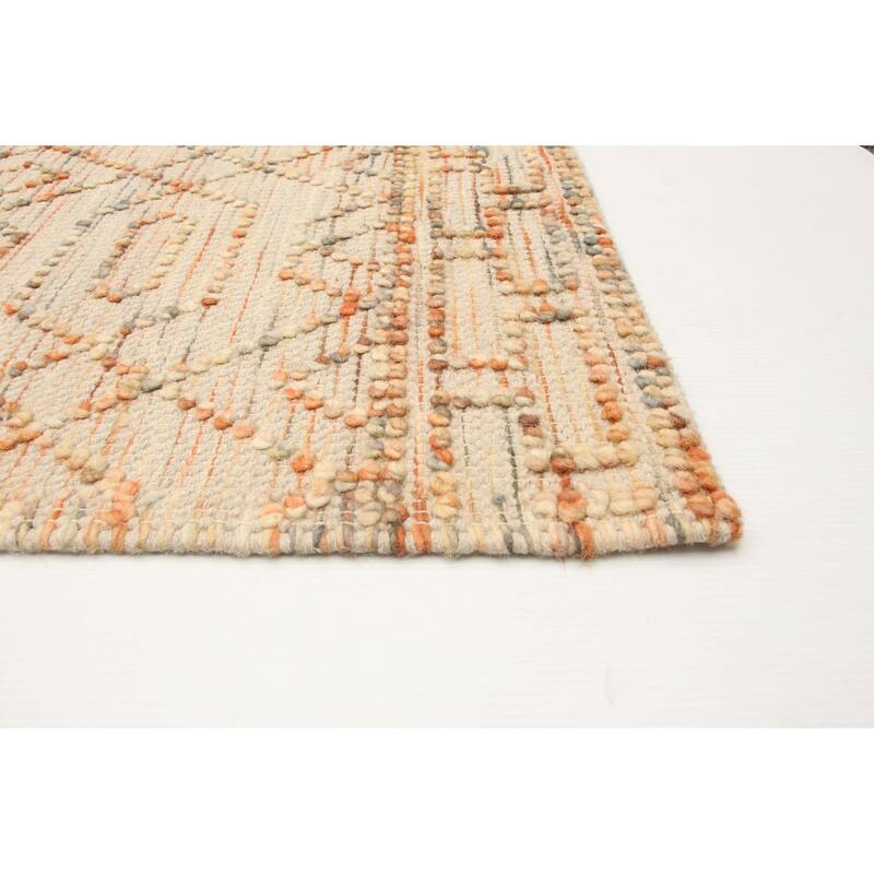 ECARPETGALLERY Braid weave Sienna Beige Wool Rug - 5'1 x 7'11