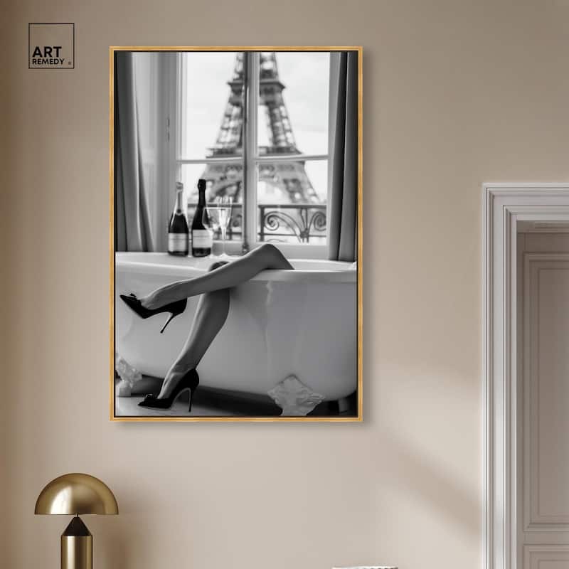 Bathtub Sit Back Glam Canvas by Art Remedy