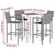 preview thumbnail 32 of 46, vidaXL 5 Piece Patio Bar Set Gray Solid Wood Acacia and Poly Rattan - 23.6" x 23.6" x 41.3"