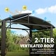 preview thumbnail 7 of 6, 8x5FT Arc Roof, Grill Canopy for Outdoor Grill w/Double Galvanized Steel Roof and 2 Side Shelves, BBQ Gazebo Grill Tent ,Brown
