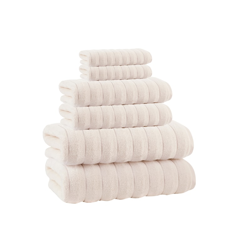 Vague Turkish Cotton 6 pcs Towel Set - 28x54'Bath ;16x26'Hand ;12x12'washcloths
