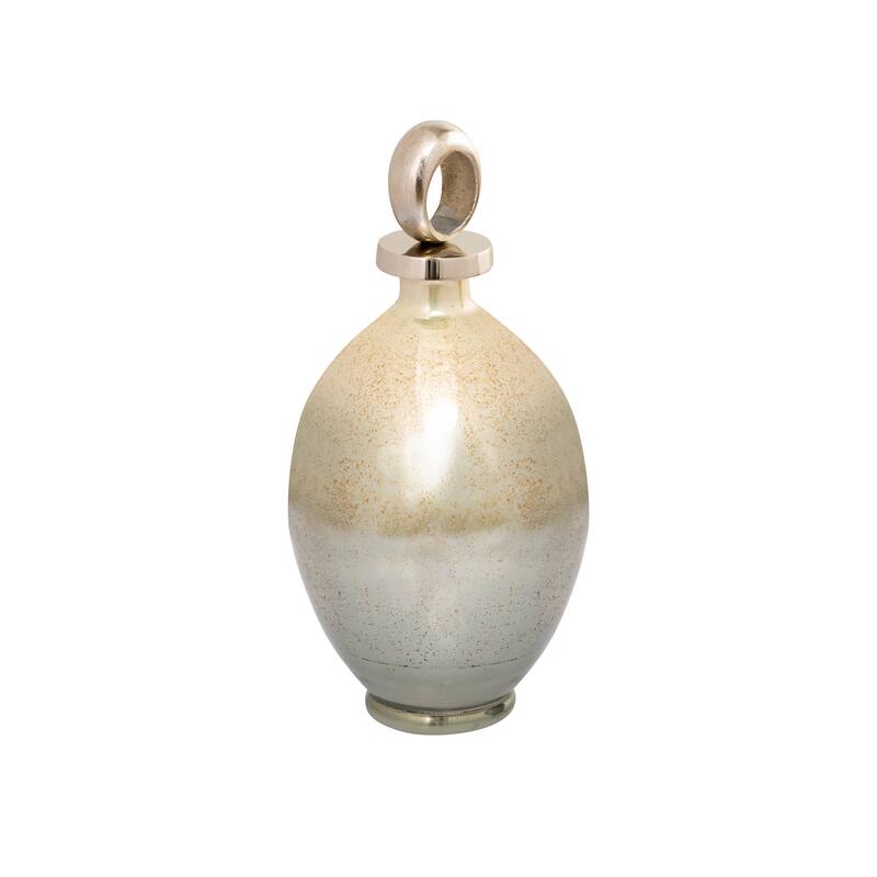 Elk Home Opal Ring Green Finish Glass 8 Inch Wide Bottle