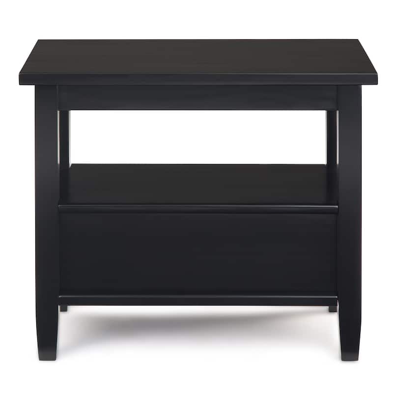 WYNDENHALL Norfolk SOLID WOOD 14 inch Wide Rectangle Transitional Narrow Side Table - 14 Inches wide
