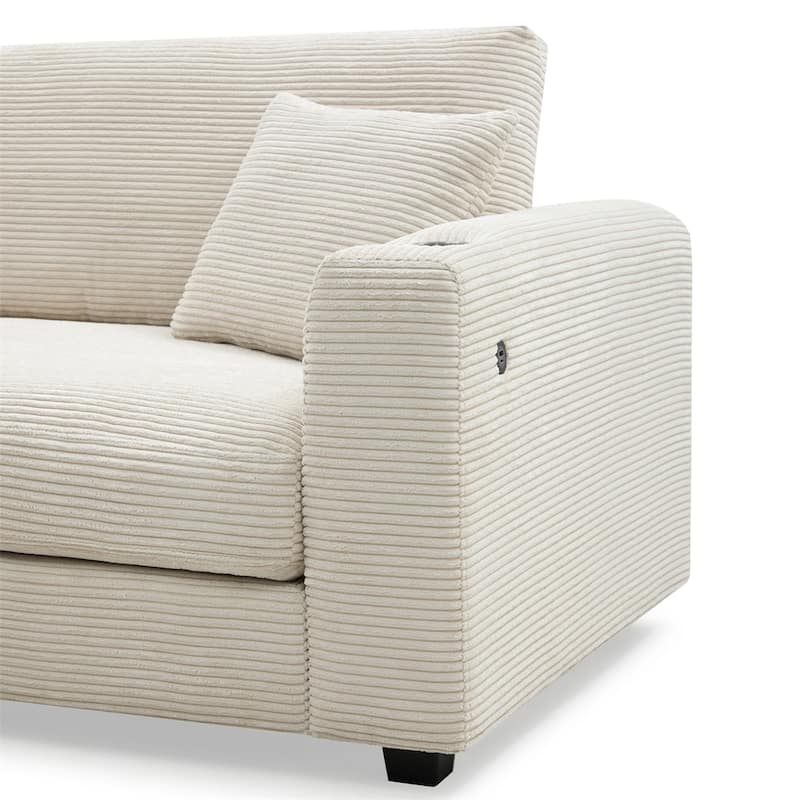 134"*54"Oversized Corduroy Sectional Sofa,L Shaped Cloud Couch