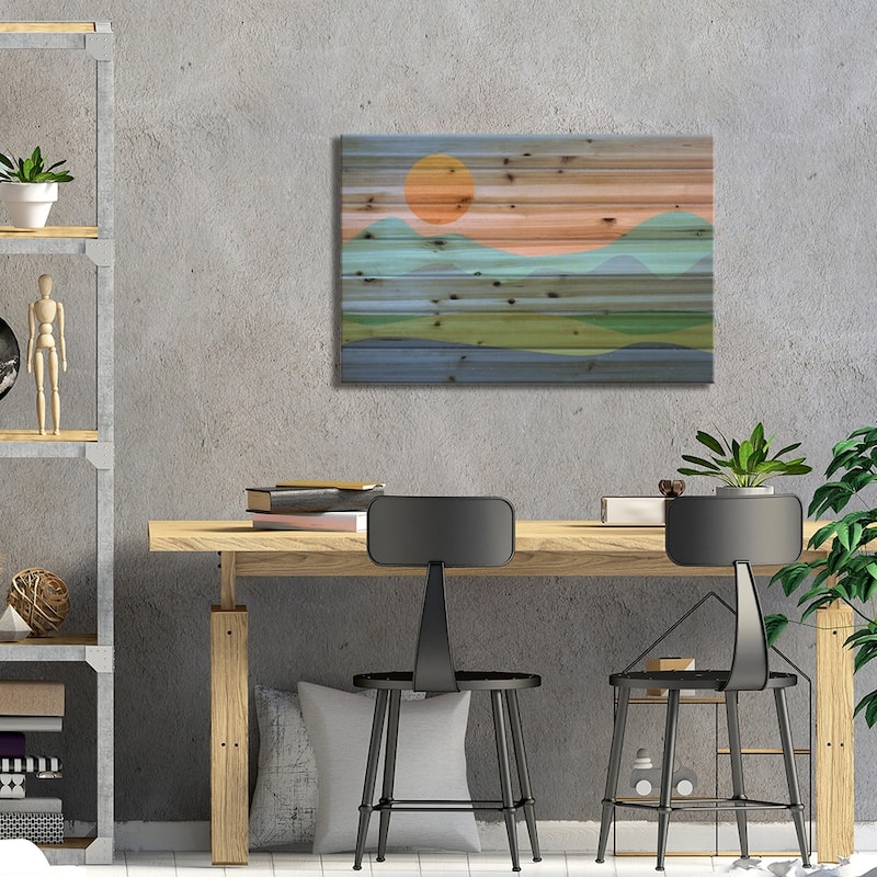 Mountaintop (No Words) Print On Wood by Wild Apple Portfolio - Multi-Color
