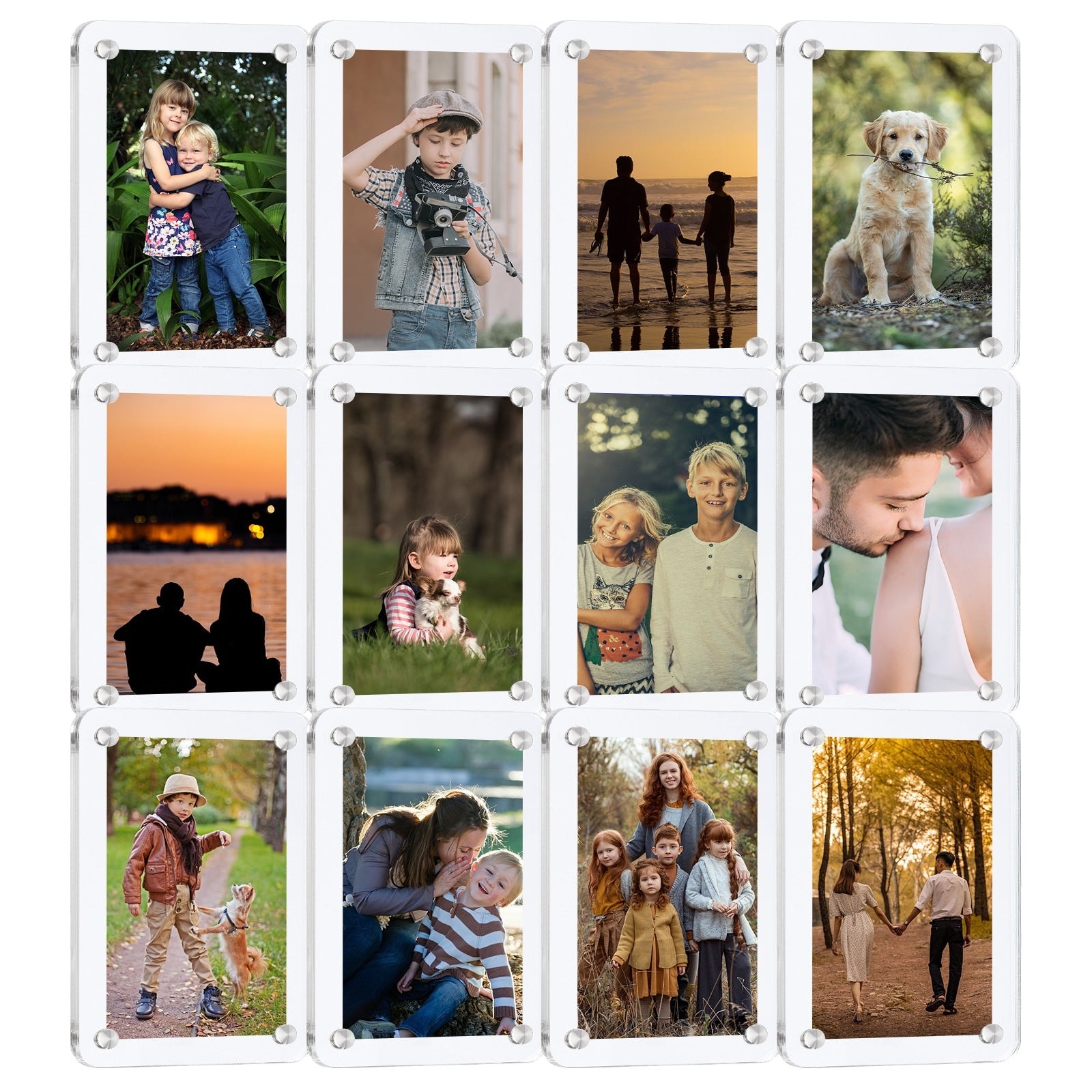 Vicyak 12 Pack High Transparency Acrylic Magnetic Photo Frame for Refrigerator - 3.54