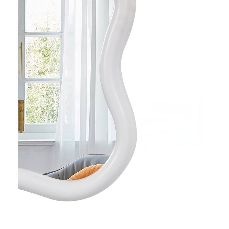 Solid Wood Wavy Rectangle Mirror