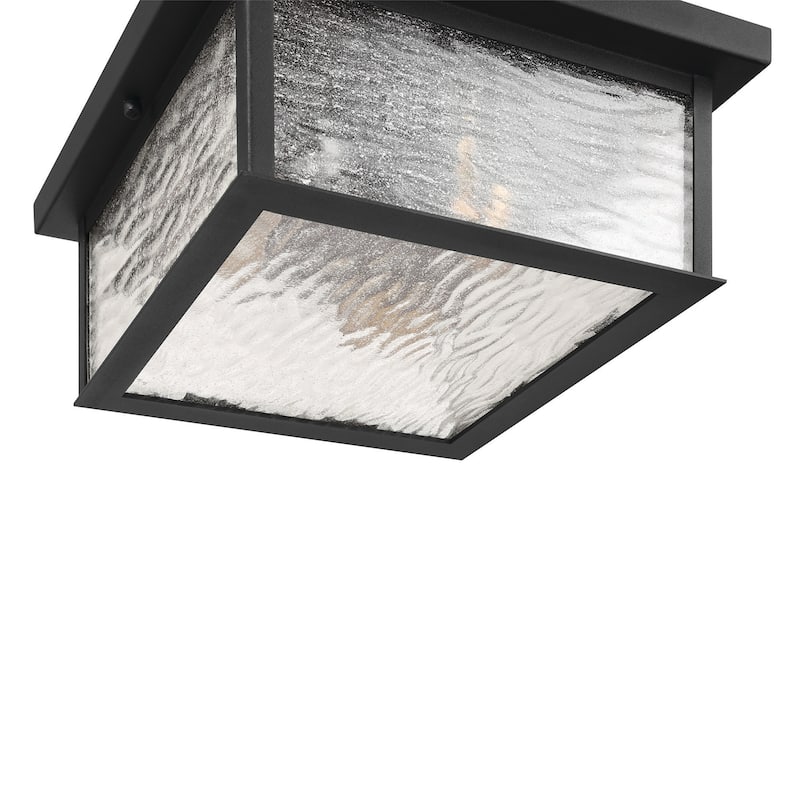 Artcraft Estate 3-Light Outdoor Flush Mount - Black with Brass Accent