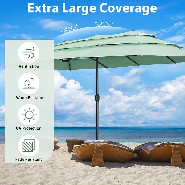 Ainfox 13ft/15ft Double-sided Patio Umbrella - On Sale - Bed