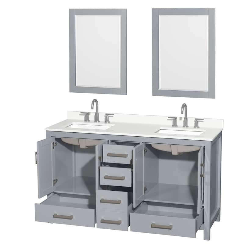 Wyndham Collection WCS141460D-QTZ-US3M24 Sheffield 60" Free Standing