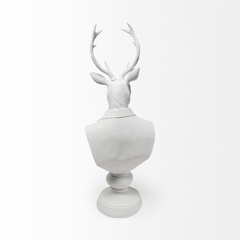 Mozart White Resin Deer In A Suit Decorative Object