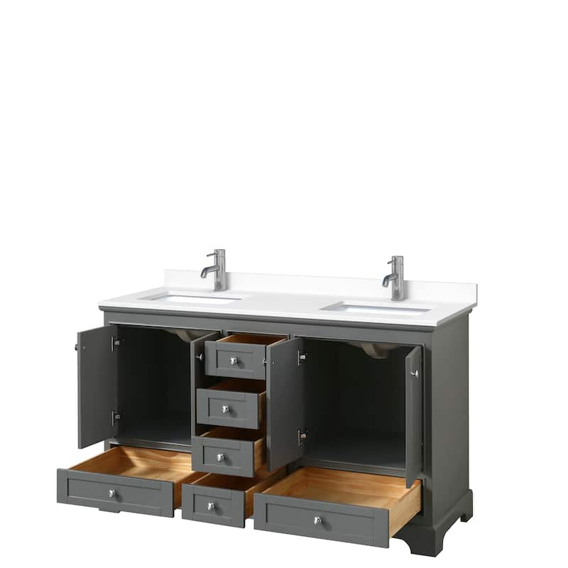 Deborah 60-inch Double Vanity, Cultured Marble Top