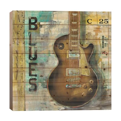 Blues Print On Wood by Pablo Rojero - Multi-Color