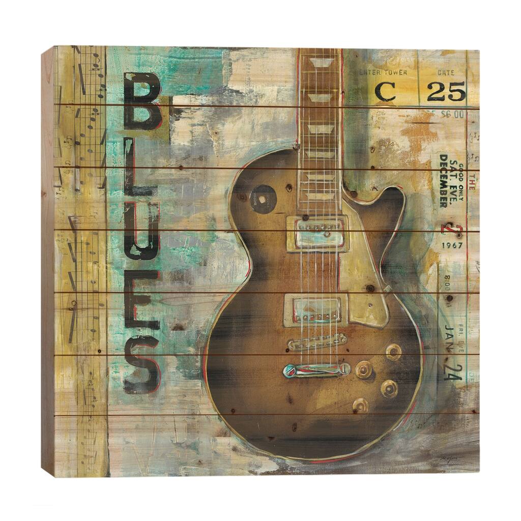 Blues Print On Wood by Pablo Rojero - Multi-Color