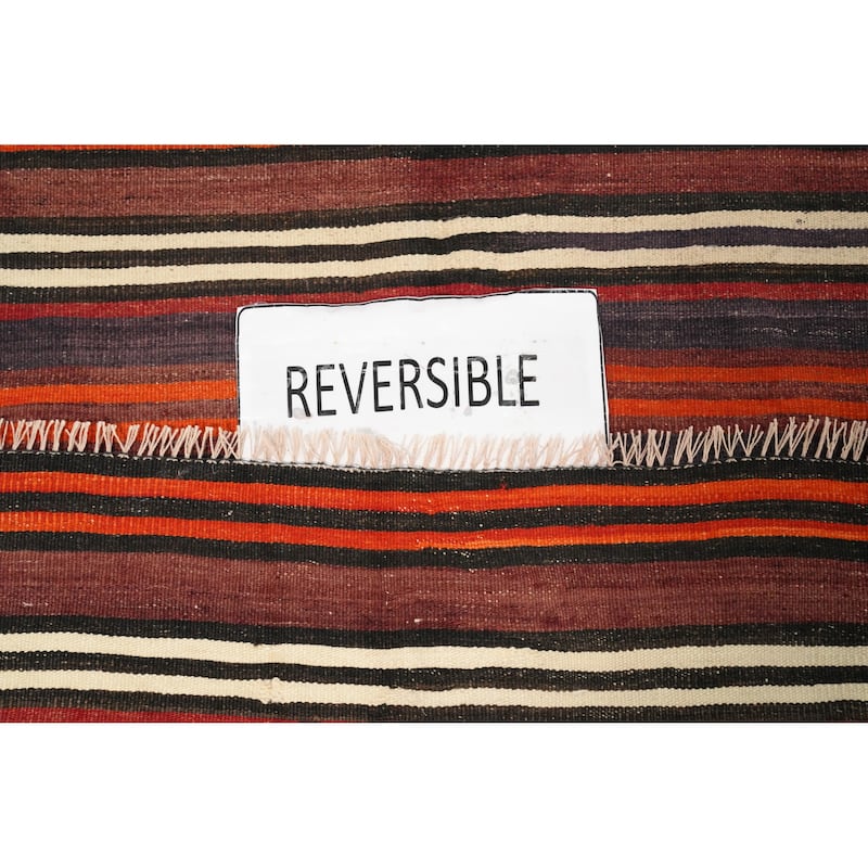 Hand Woven Oriental 100% Wool Carpet Southwestern Geometric Multi-Colored Kilim Area Rug - 9' 3'' X 4' 8''