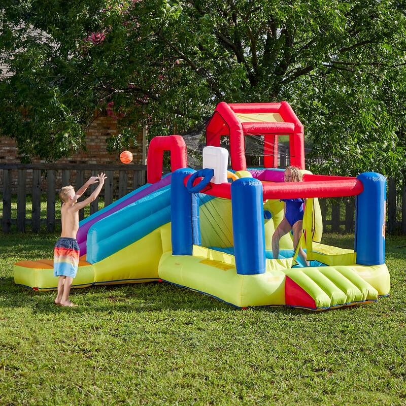 Banzai Outdoor Bounce House with Slide, Climbing Wall and 2 Sports Activities - 84.65