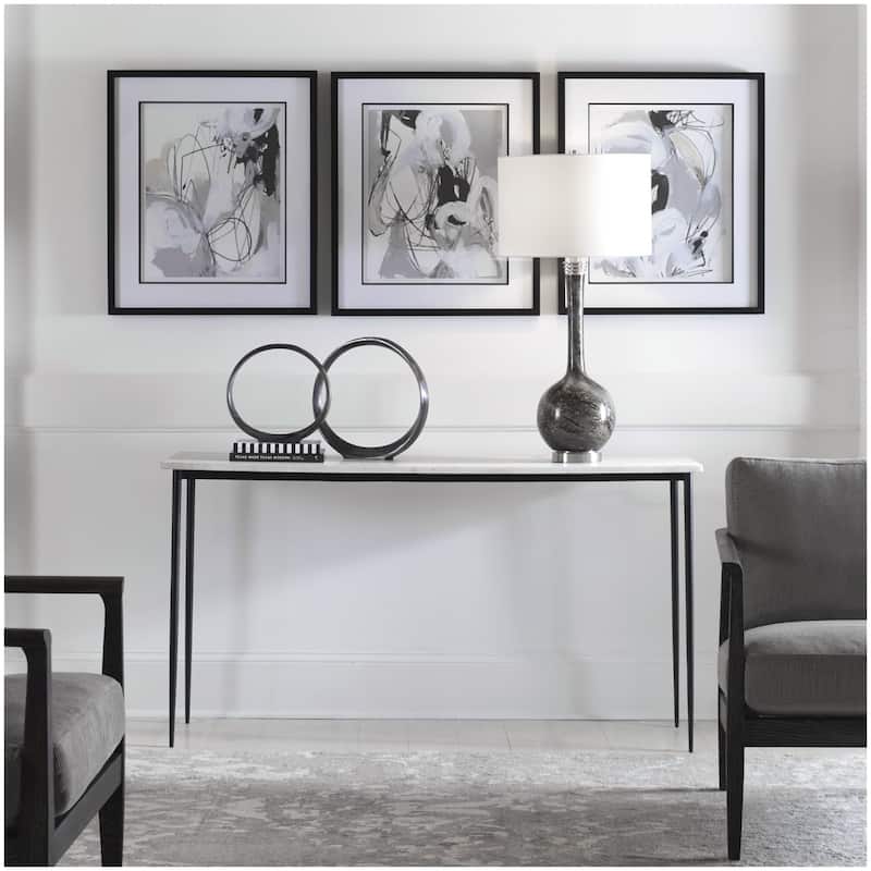 Uttermost 25173 Nightfall 16" Wide Iron, Marble, MDF Framed Console