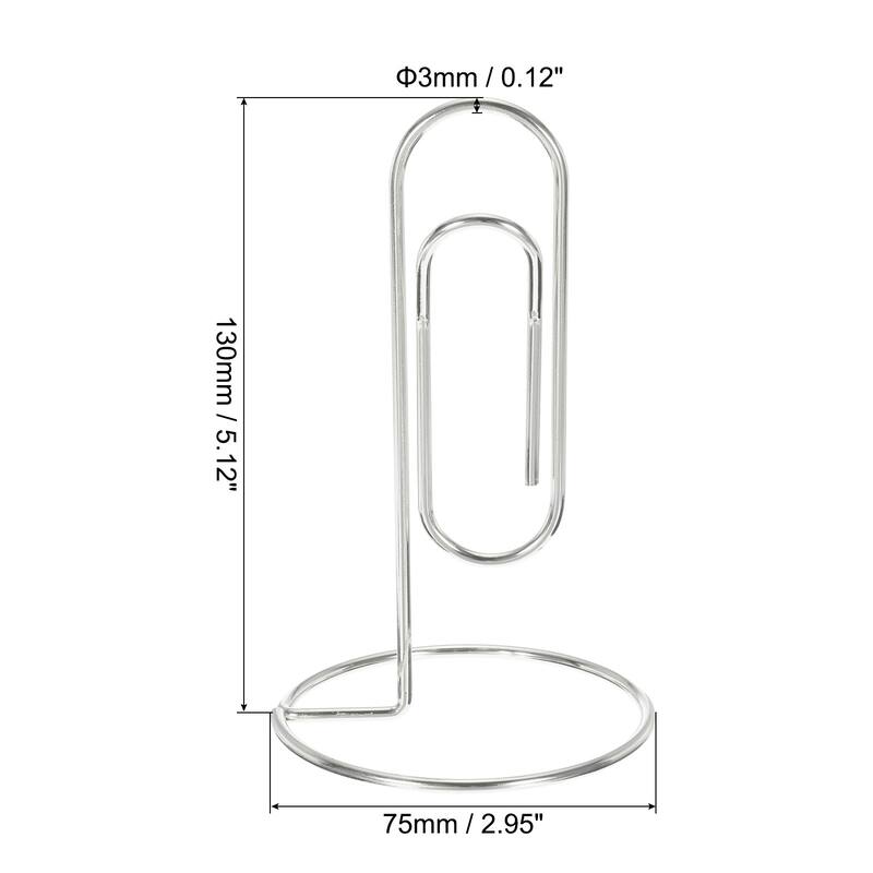 Place Card Holder, 2 Pack Memo Clip Holder Stand Paper Clip Shape - Silver