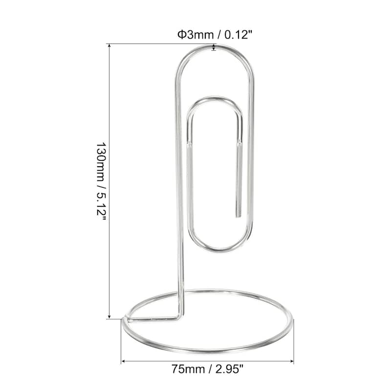 Place Card Holder, 4 Pack Memo Clip Holder Stand Paper Clip Shape - Silver