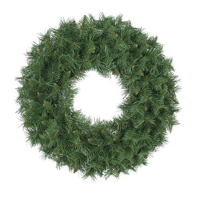 Puleo International 24" Round Valley Pine Wreath 180 Tips - Green