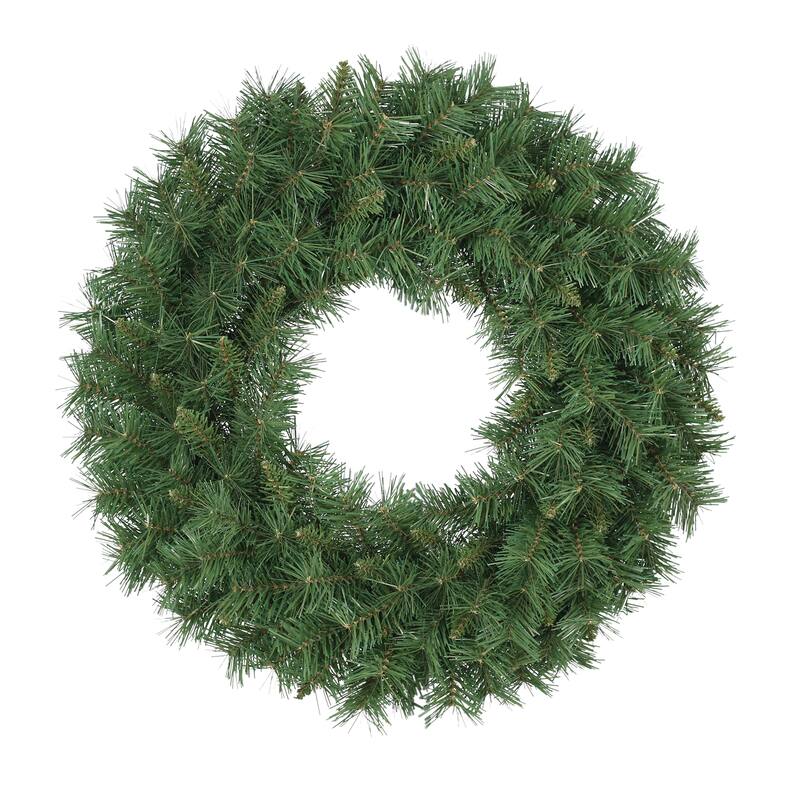 Puleo International 24" Round Valley Pine Wreath - Green