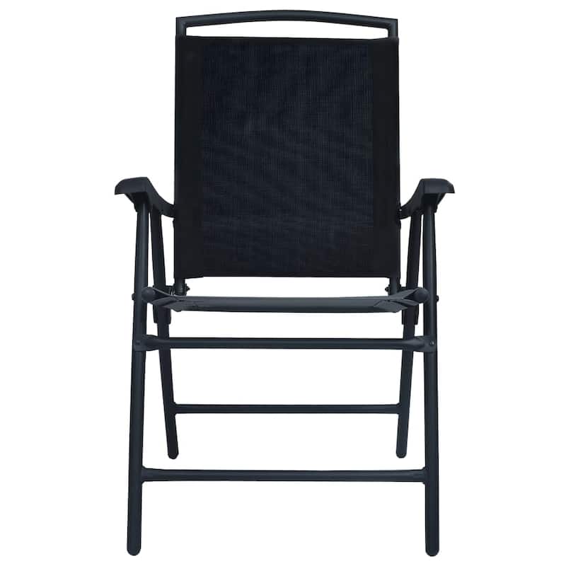vidaXL 2x Folding Patio Chairs Texilene Camping Dinner Chair Seat Multi Colors