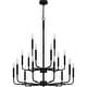 preview thumbnail 2 of 6, Abner 18-Light Matte Black Chandelier