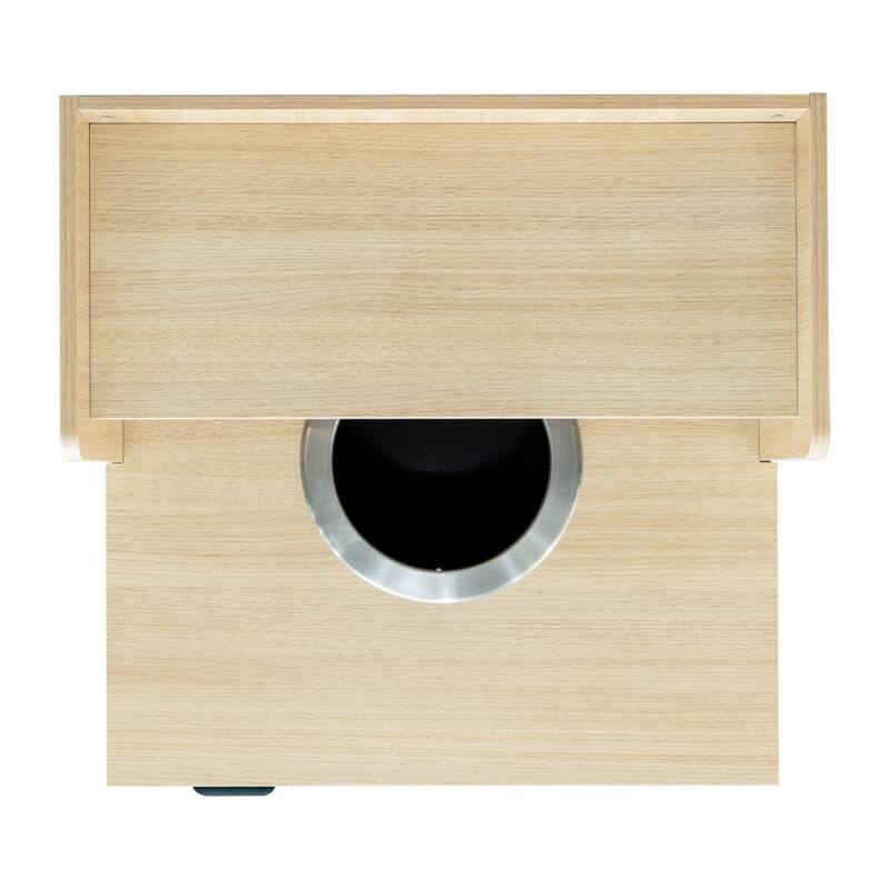 Commercial Grade Wooden Tray Top Trash Enclosure with Drop Hole