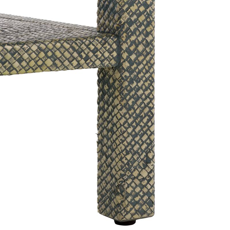 SAFAVIEH Ozden Raffia Light Natural 2-Shelf Accent Table - 17.2" W x 15.1" L x 23.5" H - 17"W x 15"D x 24"H