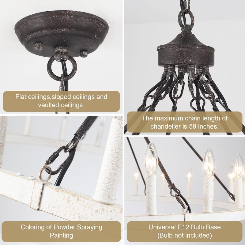 24-Light 51.97-inch Dimmable Round Wagon Wheel Chandelier for Dining Room