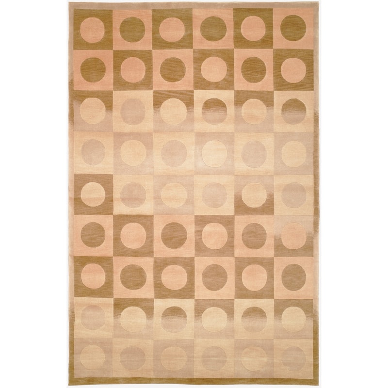 SAFAVIEH Couture Hand-knotted Tibetan Miroslava Modern Wool Rug - 8' x 10' - Beige/Brown