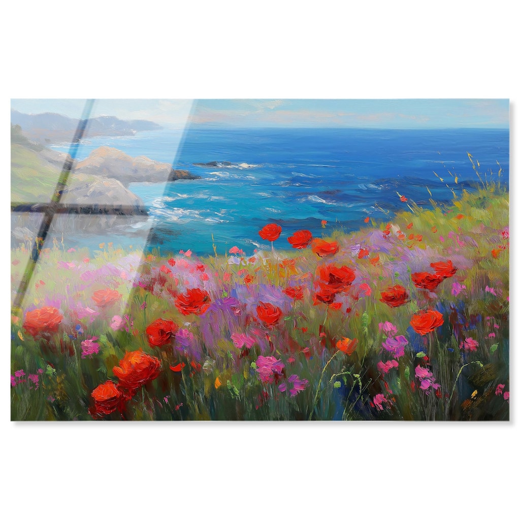 Ocean View Bloom II Acrylic by Art Remedy, Ready to Hang