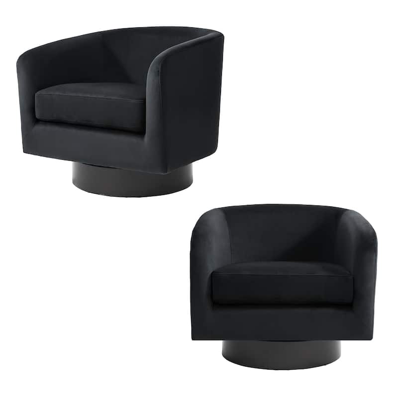 Modern Barrel Swivel Accent Chairs For Living Room