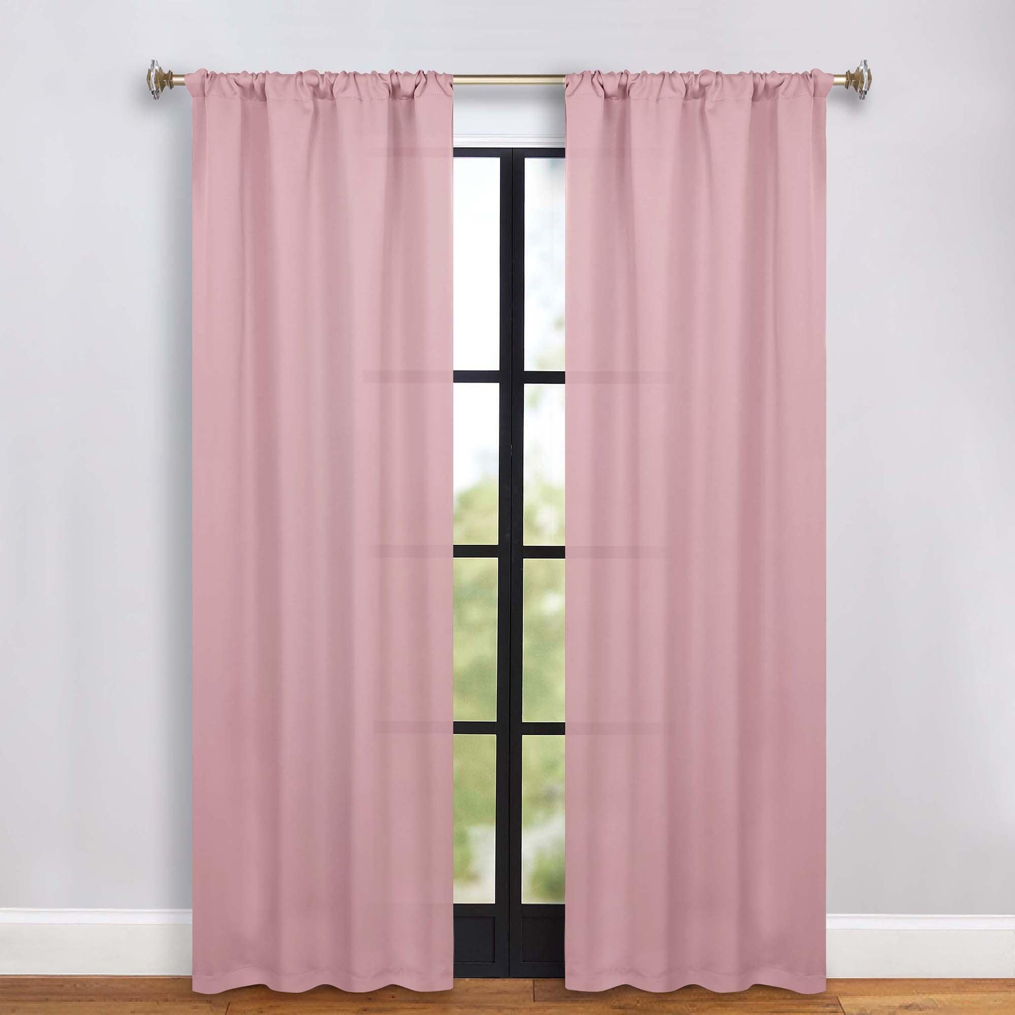 Superior Solid Machine Washable Room Darkening Semi-Blackout Curtains, Set of 2