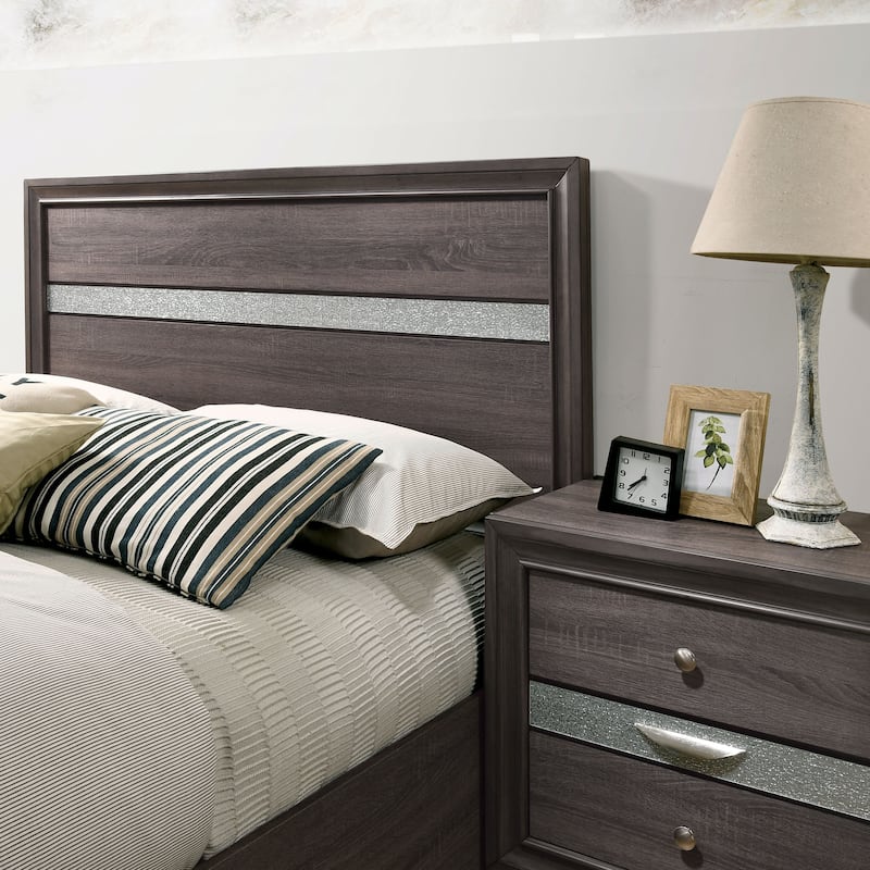 Bara Contemporary Grey Solid Wood 2-Piece Storage Platform Bedroom Set by Furniture of America