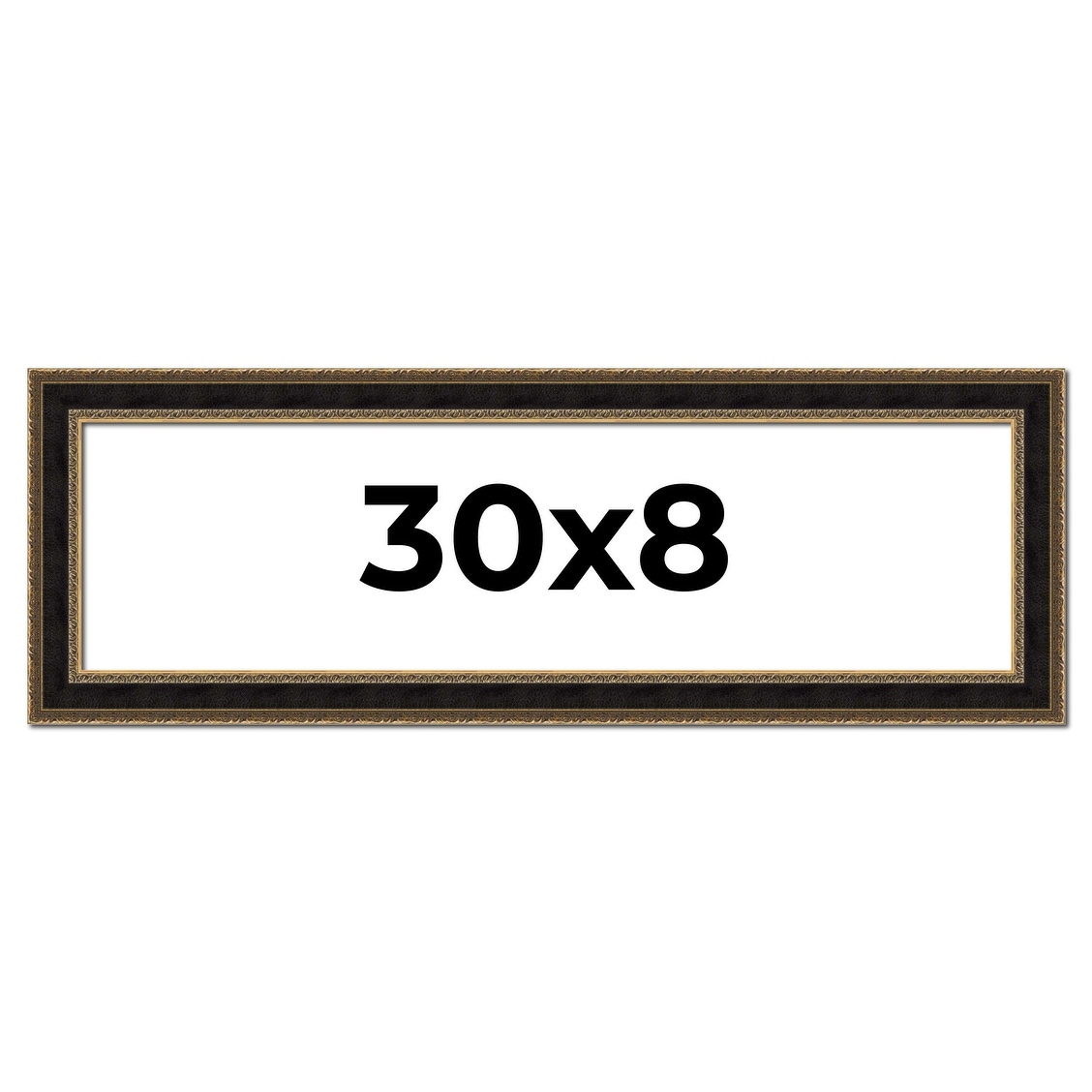 30x8 Frame Gold Antique Vintage Sold Wood Picture Frame | 1.75 Inch