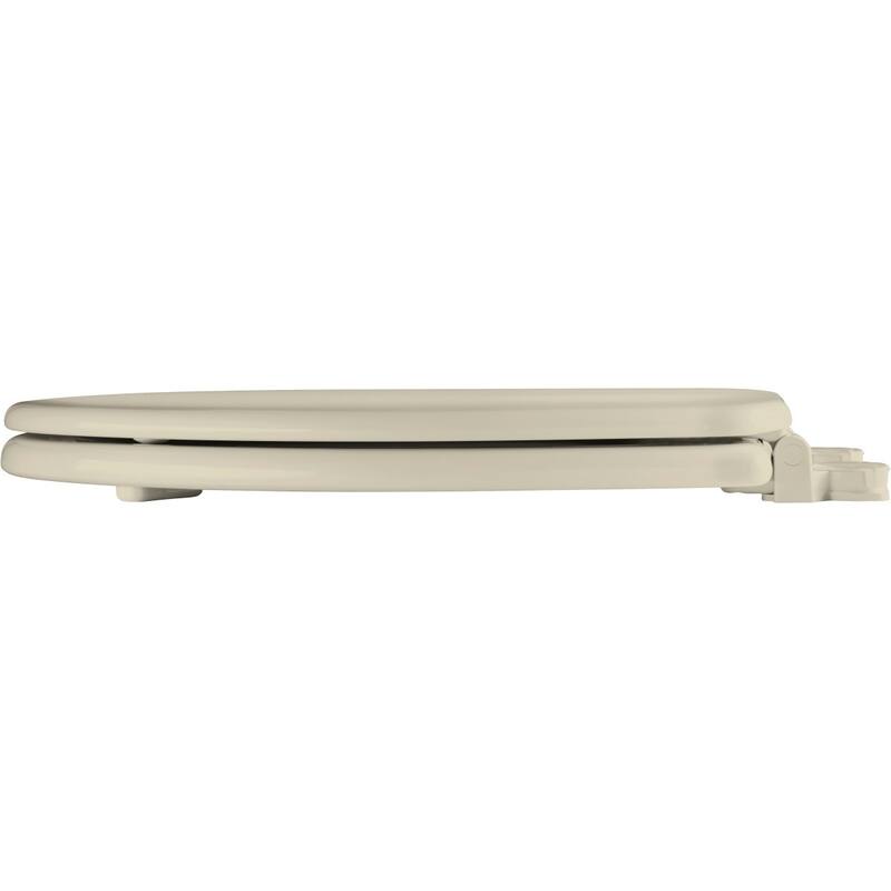 Bemis Round Closed-Front Enameled Wood Toilet Seat with Flat Cover