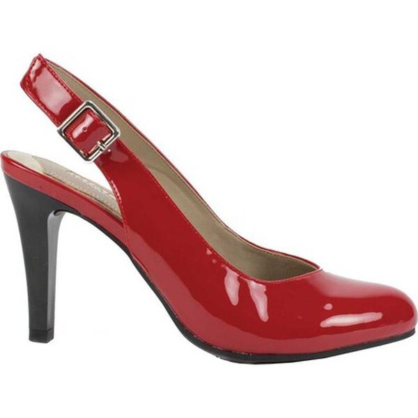 red patent slingback heels