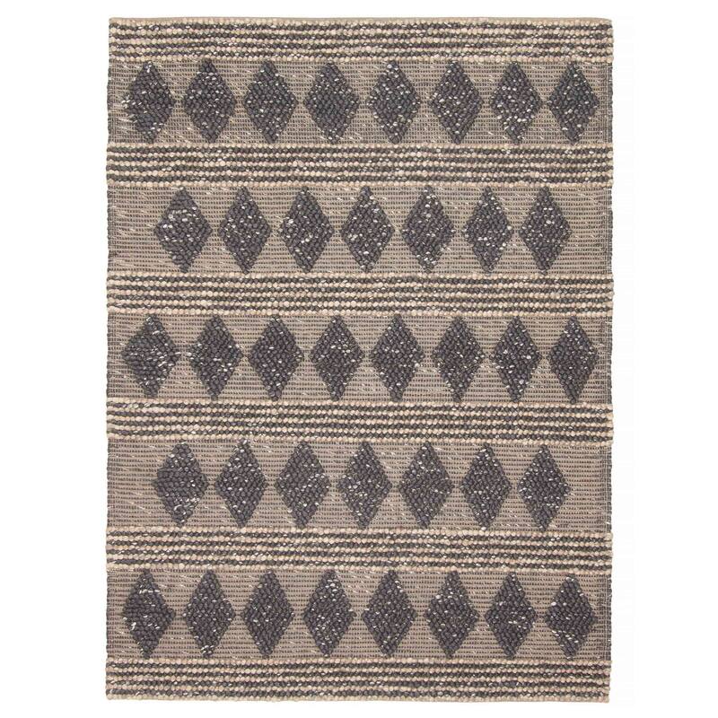 ECARPETGALLERY Braid weave Sienna Dark Grey Wool Rug - 5'1 x 7'2 - Grey - 5'1 x 7'2