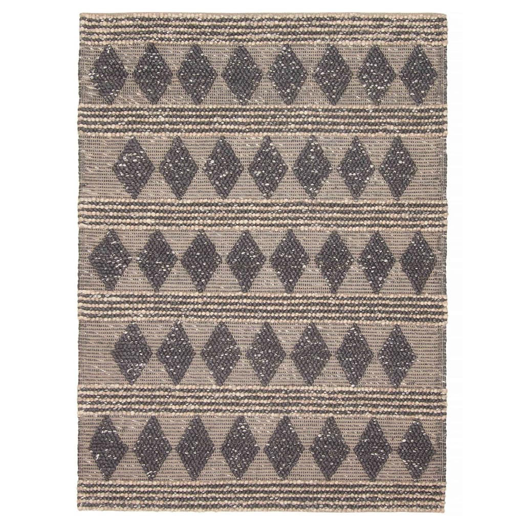 ECARPETGALLERY Braid weave Sienna Dark Grey Wool Rug - 5'1 x 7'2