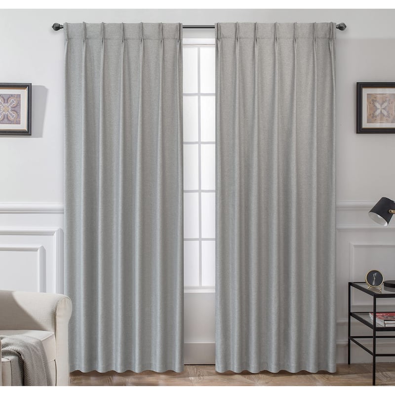 DriftAway Pinch Pleat Faux Linen Textured Blackout Curtains - 52" Width X 96" Length - Gray