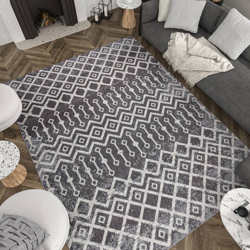 Gematria Moroccan Geometric Indoor Area Rug