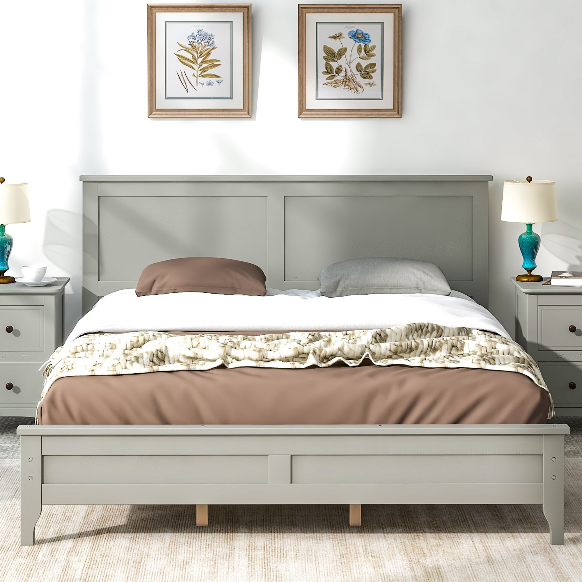 Light wood queen on sale platform bed