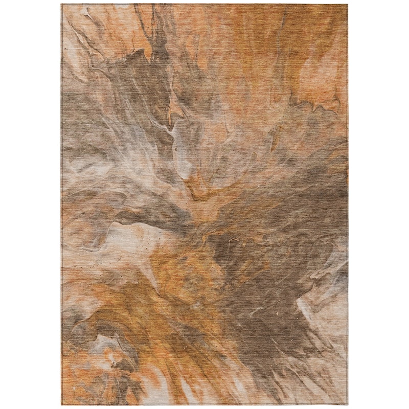 Machine Washable Indoor/ Outdoor Chantille Contemporary Splash Rug