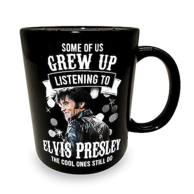 Some Of Us Grew Up Listening to Elvis Ceramic Coffee Mug - 4.630 x 4.500 x 4.250