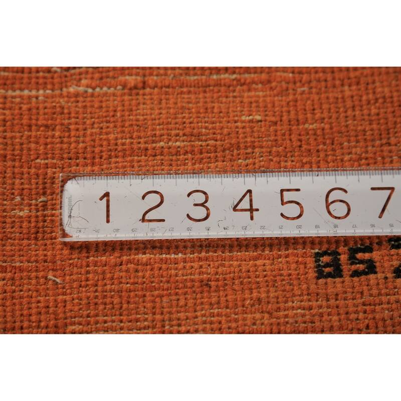 Orange Modern Gabbeh Oriental Area Rug Handmade Wool Carpet - 5'7" x 7'10"